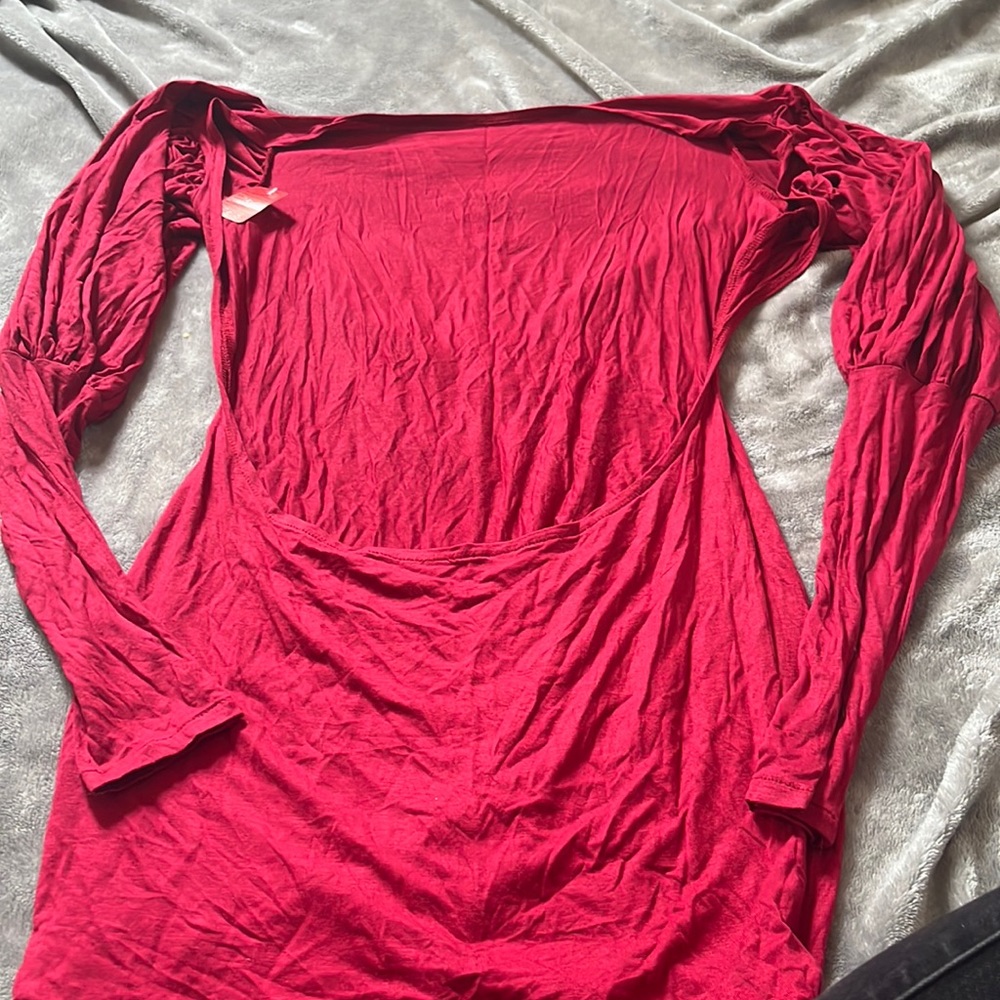 Red backless boutique dress. Form fitting